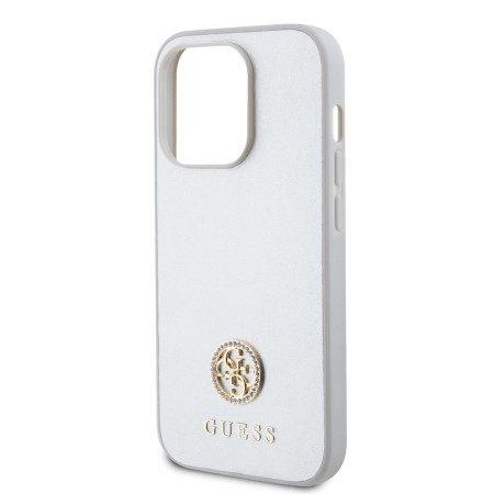 Husa pentru iPhone 15 Pro - Strass Metal Logo (GUHCP15LPS4DGPS) - Silver