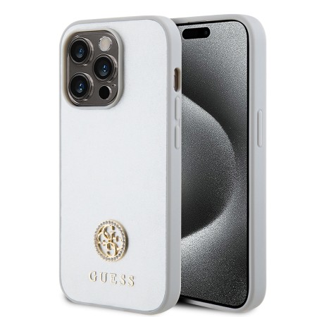 Husa pentru iPhone 15 Pro Max - Strass Metal Logo (GUHCP15XPS4DGPS) - Silver