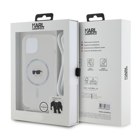 Husa pentru iPhone 15 / iPhone 14 / iPhone 13 - Karl Lagerfeld IML Crossbody MagSafe (KLHMP15SHCKHNT) - Karl Head