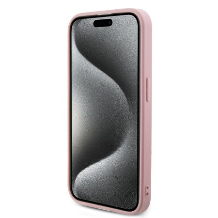 Husa pentru iPhone 15 Pro Max - Saffiano Iridescent Script (GUHCP15XPSAIRSP) - Pink