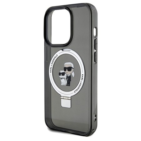 Husa pentru iPhone 14 Pro Max - Karl Lagerfeld Hardcase Ring Stand MagSafe (KLHMP14XHMRSKCK) - KarlandChoupette