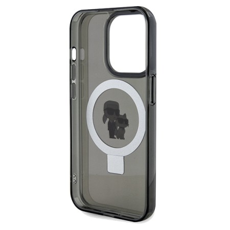 Husa pentru iPhone 14 Pro Max - Karl Lagerfeld Hardcase Ring Stand MagSafe (KLHMP14XHMRSKCK) - KarlandChoupette