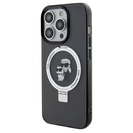 Husa pentru iPhone 14 Pro Max - Karl Lagerfeld Hardcase Ring Stand MagSafe (KLHMP14XHMRSKCK) - KarlandChoupette