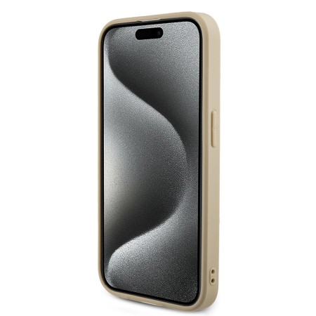 Husa pentru iPhone 15 Pro - Saffiano Iridescent Script (GUHCP15LPSAIRSD) - Gold