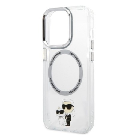 Husa iPhone 14 Pro Max - Karl Lagerfeld Hardcase MagSafe (KLHMP14XHNKCIT) - Transparent Iconic KarlandChoupette