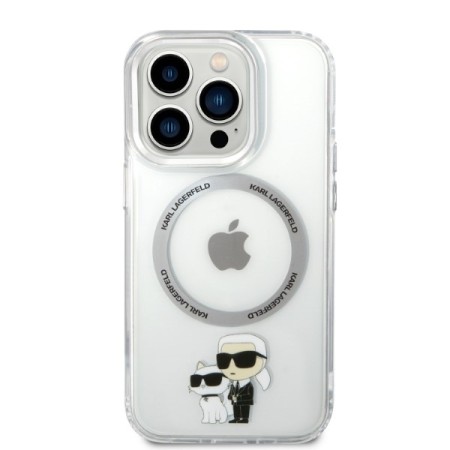 Husa iPhone 14 Pro Max - Karl Lagerfeld Hardcase MagSafe (KLHMP14XHNKCIT) - Transparent Iconic KarlandChoupette