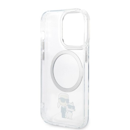 Husa iPhone 14 Pro Max - Karl Lagerfeld Hardcase MagSafe (KLHMP14XHNKCIT) - Transparent Iconic KarlandChoupette