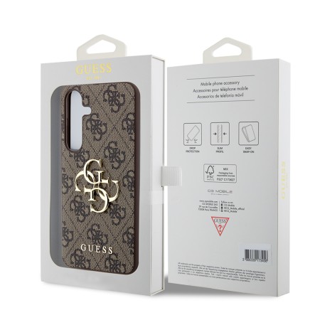 Husa pentru Samsung Galaxy S24 - Guess Hardcase 4G Big Metal Logo (GUHCS24S4GMGBR) - Brown