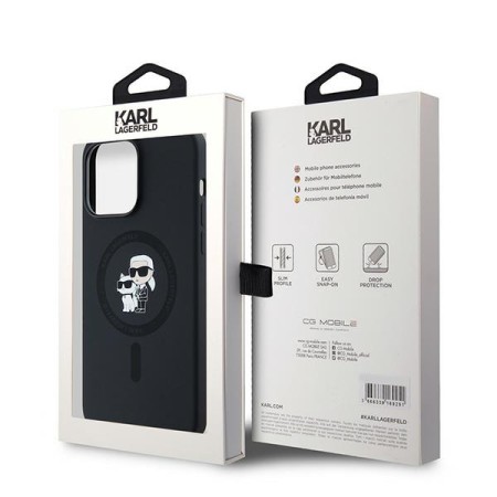 Husa pentru iPhone 14 Pro Max - Karl Lagerfeld Silicone MagSafe (KLHMP14XSCMKCRHK) - KarlandChoupette