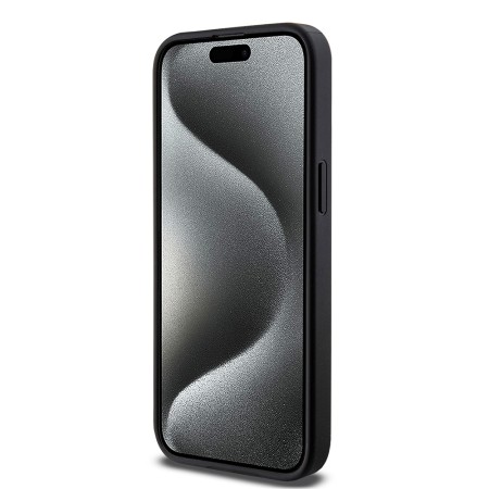 Husa pentru iPhone 15 Pro Max - Guess Hardcase 4G Triangle Metal Logo (GUHCP15XPG4GPK) - Black