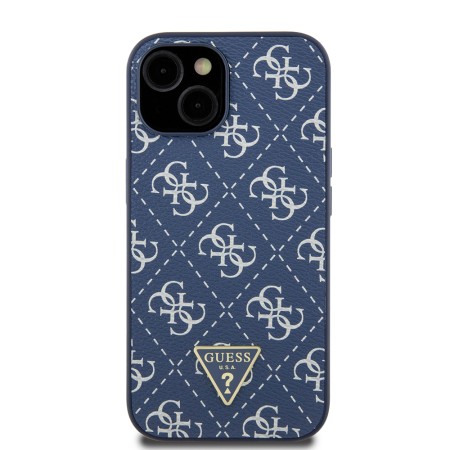 Husa pentru iPhone 15 / iPhone 14 / iPhone 13 - Guess Hardcase 4G Triangle Metal Logo (GUHCP15SPG4GPB) - Blue