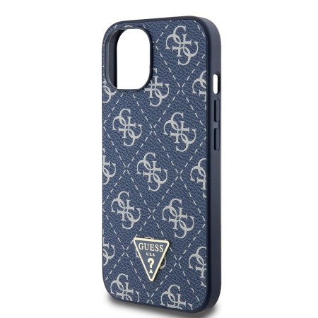 Husa pentru iPhone 15 / iPhone 14 / iPhone 13 - Guess Hardcase 4G Triangle Metal Logo (GUHCP15SPG4GPB) - Blue