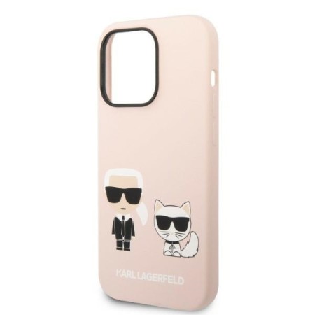 Husa pentru iPhone 14 Pro Max - Karl Lagerfeld Silicone MagSafe (KLHMP14XSSKCI) - Light Pink KarlandChoupette