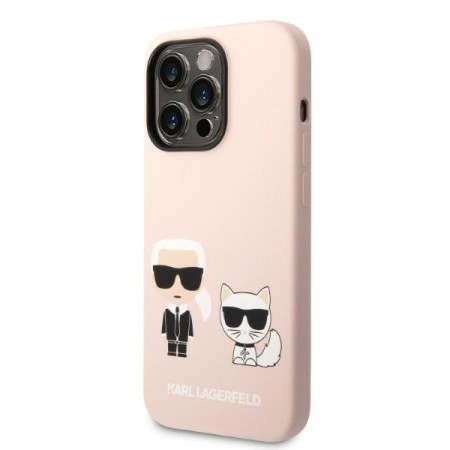 Husa pentru iPhone 14 Pro Max - Karl Lagerfeld Silicone MagSafe (KLHMP14XSSKCI) - Light Pink KarlandChoupette