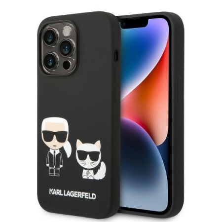 Husa pentru iPhone 14 Pro Max - Karl Lagerfeld Silicone Liquid MagSafe (KLHMP14XSSKCK) - KarlandChoupette