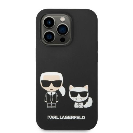 Husa pentru iPhone 14 Pro Max - Karl Lagerfeld Silicone Liquid MagSafe (KLHMP14XSSKCK) - KarlandChoupette