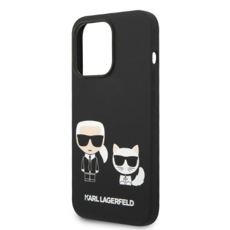 Husa pentru iPhone 14 Pro Max - Karl Lagerfeld Silicone Liquid MagSafe (KLHMP14XSSKCK) - KarlandChoupette