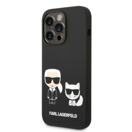 Husa pentru iPhone 14 Pro Max - Karl Lagerfeld Silicone Liquid MagSafe (KLHMP14XSSKCK) - KarlandChoupette