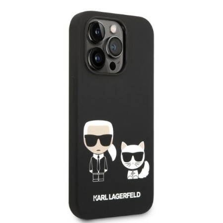 Husa pentru iPhone 14 Pro Max - Karl Lagerfeld Silicone Liquid MagSafe (KLHMP14XSSKCK) - KarlandChoupette