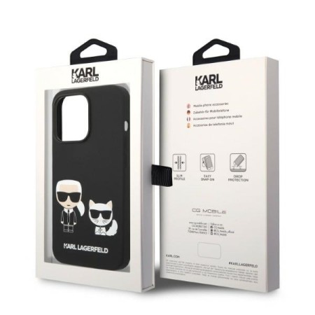 Husa pentru iPhone 14 Pro Max - Karl Lagerfeld Silicone Liquid MagSafe (KLHMP14XSSKCK) - KarlandChoupette