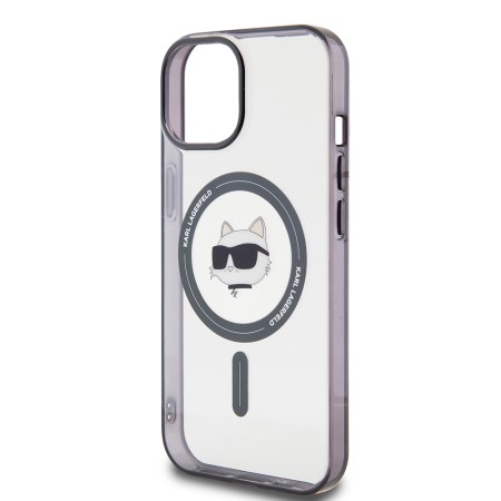 Husa pentru iPhone 15 / iPhone 14 / iPhone 13 - Karl Lagerfeld IML MagSafe (KLHMP15SHCHNOTK) - Transparent Choupettes Head