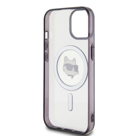 Husa pentru iPhone 15 / iPhone 14 / iPhone 13 - Karl Lagerfeld IML MagSafe (KLHMP15SHCHNOTK) - Transparent Choupettes Head