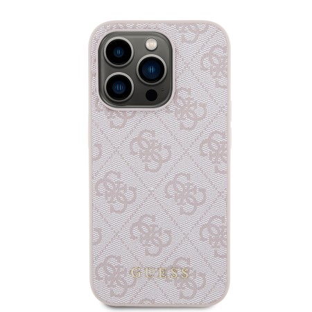 Husa pentru iPhone 15 Pro - Guess Hardcase 4G Metal Gold Logo (GUHCP15LG4GFPI) - Pink