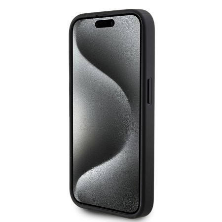 Husa pentru iPhone 15 Pro - Guess Hardcase 4G Triangle Metal Logo (GUHCP15LPG4GPK) - Black