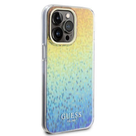 Husa pentru iPhone 15 Pro - Guess Hardcase IML Faceted Mirror Disco Iridescent (GUHCP15LHDECMI) - Multicolour