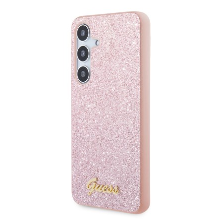 Husa pentru Samsung Galaxy S24 - Guess Glitter Script (GUHCS24SHGGSHP) - Pink