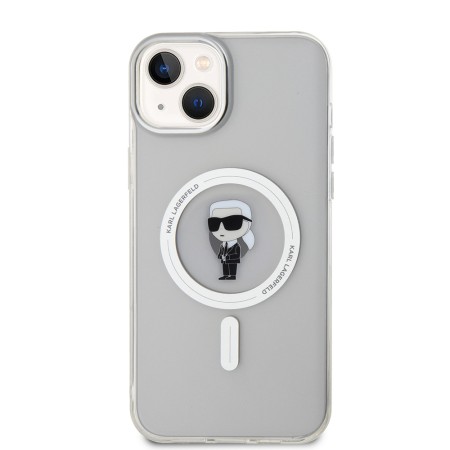 Husa pentru iPhone 15 Plus / iPhone 14 Plus - Karl Lagerfeld IML MagSafe (KLHMP15MHFCKNOT) - Transparent Ikonik