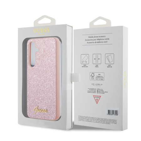 Husa pentru Samsung Galaxy S24 Plus - Guess Glitter Script (GUHCS24MHGGSHP) - Pink