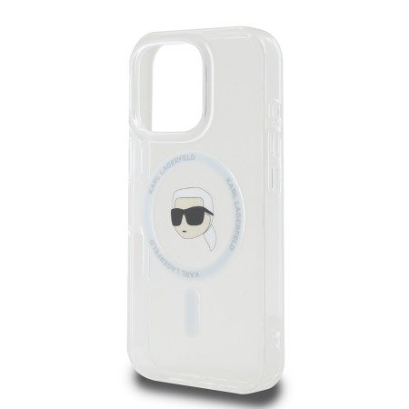 Husa pentru iPhone 16 Pro Max - Karl Lagerfeld IML MagSafe (KLHMP16XHLSKIH) - White Karls Head