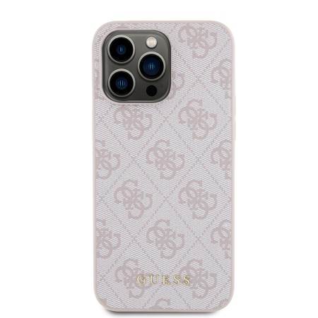 Husa pentru iPhone 15 Pro Max - Guess Hardcase 4G Metal Gold Logo (GUHCP15XG4GFPI) - Pink