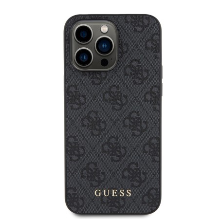 Husa pentru iPhone 15 Pro Max - Guess Hardcase 4GMetal Gold Logo (GUHCP15XG4GFGR) - Grey