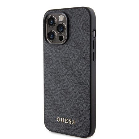 Husa pentru iPhone 15 Pro Max - Guess Hardcase 4GMetal Gold Logo (GUHCP15XG4GFGR) - Grey