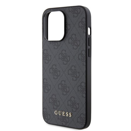 Husa pentru iPhone 15 Pro Max - Guess Hardcase 4GMetal Gold Logo (GUHCP15XG4GFGR) - Grey