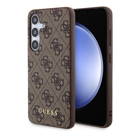 Husa pentru Samsung Galaxy S24 - Guess Hardcase 4G Metal Gold Logo (GUHCS24SG4GFBR) - Brown