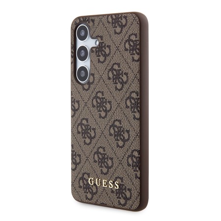 Husa pentru Samsung Galaxy S24 - Guess Hardcase 4G Metal Gold Logo (GUHCS24SG4GFBR) - Brown