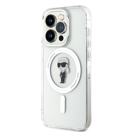 Husa pentru iPhone 15 Pro - Karl Lagerfeld IML MagSafe (KLHMP15LHFCKNOT) - Transparent Ikonik