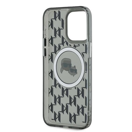 Husa pentru iPhone 15 Pro - Karl Lagerfeld IML MagSafe (KLHMP15LHMCKMHK) - Monogram KarlandChoupette Head