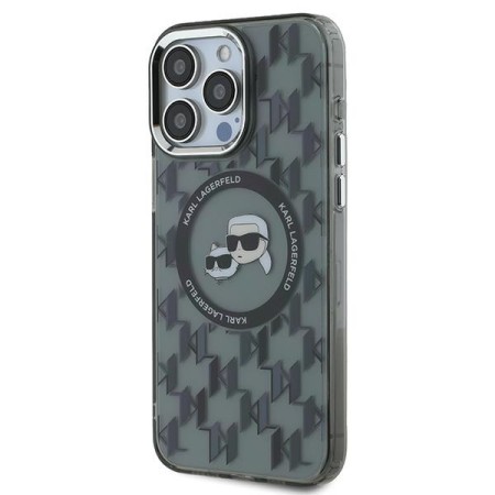 Husa pentru iPhone 15 Pro - Karl Lagerfeld IML MagSafe (KLHMP15LHMCKMHK) - Monogram KarlandChoupette Head