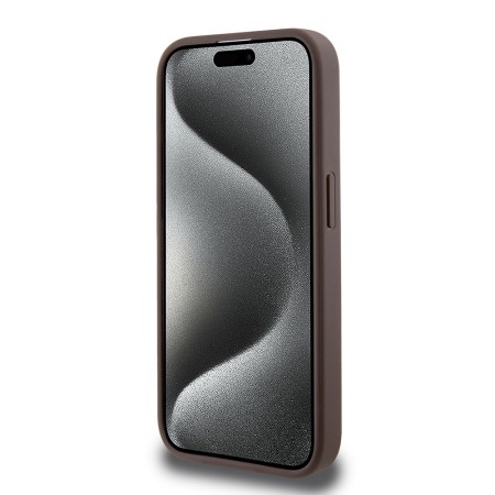 Husa pentru iPhone 15 Pro - Guess Hardcase 4G Stripe Collection (GUHCP15LG4GLBR) - Brown