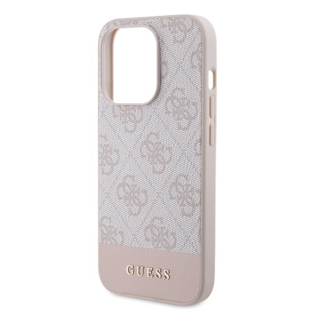 Husa pentru iPhone 15 Pro - Guess Hardcase 4G Stripe Collection (GUHCP15LG4GLPI) - Pink