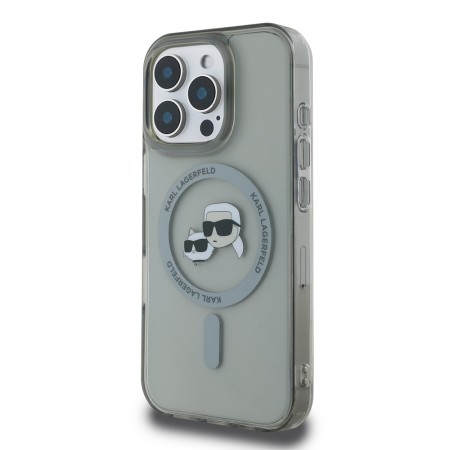 Husa pentru iPhone 16 Pro - Karl Lagerfeld IML MagSafe (KLHMP16LHLSKCK) - Metal KarlandChoupette Head