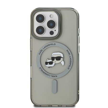 Husa pentru iPhone 16 Pro - Karl Lagerfeld IML MagSafe (KLHMP16LHLSKCK) - Metal KarlandChoupette Head