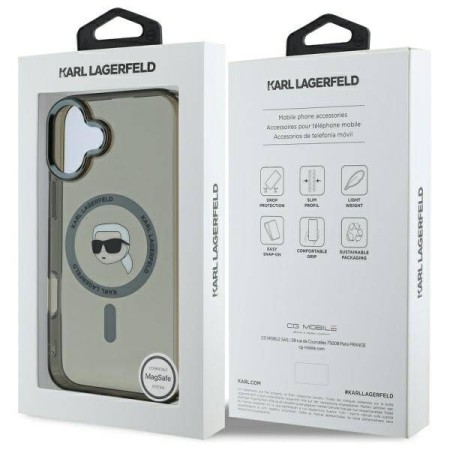 Husa pentru iPhone 16 Plus - Karl Lagerfeld IML MagSafe (KLHMP16MHLSKIK) - Karls Head