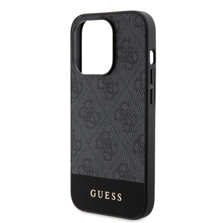 Husa pentru iPhone 15 Pro Max - Guess Hardcase 4G Stripe Collection (GUHCP15XG4GLGR) - Grey