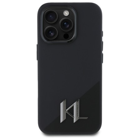 Husa pentru iPhone 16 Pro - Karl Lagerfeld Silicone MagSafe (KLHMP16LSCMKMPCK) - Shadow Metal Initial