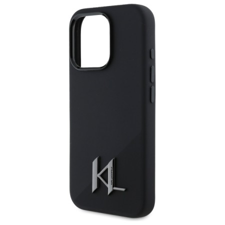 Husa pentru iPhone 16 Pro - Karl Lagerfeld Silicone MagSafe (KLHMP16LSCMKMPCK) - Shadow Metal Initial